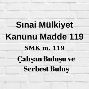 SMK 119 Sınai Mülkiyet Kanunu madde 119 çalışan buluşu serbest buluş