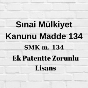 SMK 134 sınai mülkiyet kanununun 134. maddesi ek patent zorunlu lisans