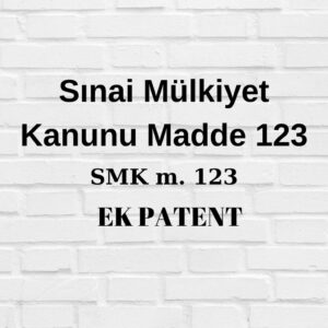Sınai Mülkiyet Kanunu 123 Ek patent SMK 123 ek patent ek patent başvurusu