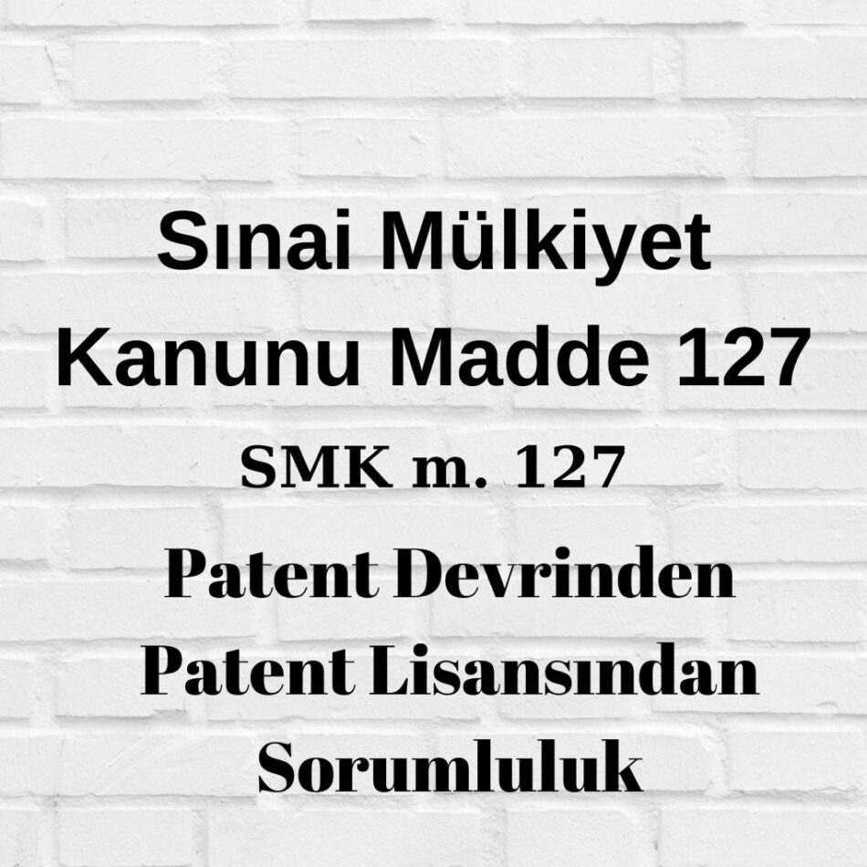 SMk 127 patent devir patent lisans sorumluluk