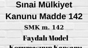 SMK 142 Sınai Mülkiyet Kanunu 142 Faydalı Model