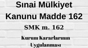 SMK162 sınai mülkiyet kanunu 162 kurum kararları kesinleşme türk patent kararı kesinleşme